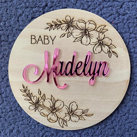 Personalized Baby Announcement Sign, Birth Announcement Sign, Custom Baby Name, Baby Birth Stats, Wood Sign for Name Reveal, Baby Sign for Hospital, FranJohnsonHouse