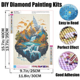 GMETINC 5D Diamond Painting Kits for Adults, Floating Mountain Scene Diamond Art Kits for Adults Beginner, DIY Full Drill Diamond Dots Paintings with Gem Art and Crafts Home Wall Decor 12x16inch GMETNIC