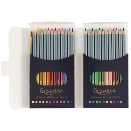 Cezanne Watercolor Pencil Set of 24 - Professional Artist Quality Soft Core Leads for Watercolour Painting, Coloring, Drawing, Layering, Blending, Shading, Use Wet or Dry Cezanne