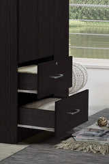 Hodedah 3-Door 2-Drawers, 3-Shelves in Chocolate Bedroom Armoires, 21"D x 36"W x 72"H Hodedah