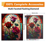 Yeadiffy Diamond Art Painting Kits for Adults Diamond Art Kits for Adults Beginners,5D Translucent Gems Diamond Painting,DIY Full Drill Diamond Gem Art and Crafts 12x16inch (Glass Flower) Yeadiffy