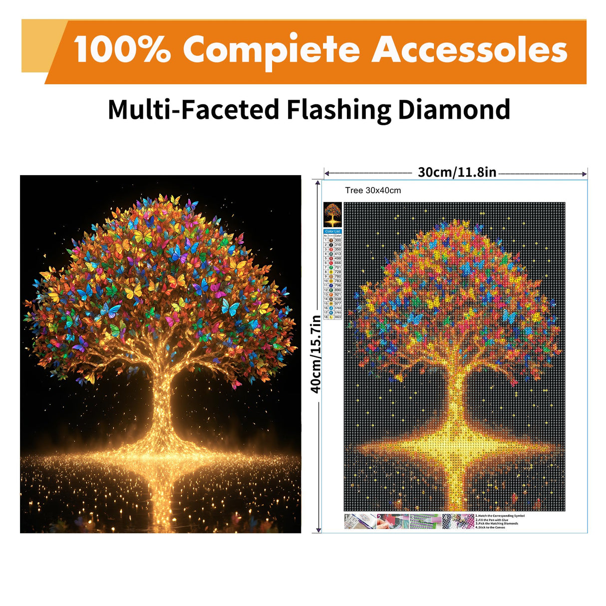 Yeadiffy Diamond Art Painting Kits for Adults Diamond Art Kits for Adults Beginners,5D Translucent Gems Diamond Painting,DIY Full Drill Diamond Gem Art and Crafts 12x16inch (Tree) Yeadiffy