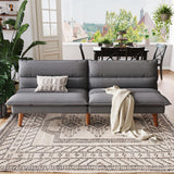 LINSY HOME Futon Sofa Bed - Convertible Corduroy Futon Couch Bed with Adjustable Backrest, Modern Small Loveseat Sleeper Sofa for Small Spaces, Living Room, Apartment or Office (Grey) LINSY HOME