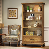 Tribesigns 6-Tier Oak Bookcase with Drawer for Stylish Storage Tribesigns