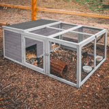 GUTINNEEN Chicken Coop Outdoor Rabbit Hutch with Run for Rabbits, Chickens, Ducks, and Guinea Pigs, 61.5" L x 40.9" W x 24.8" H GUTINNEEN