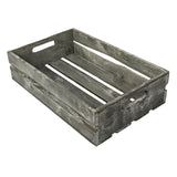 MyGift Rustic Weathered Gray Wood Nesting Storage Crates with Cutout Handles, Decorative Coastal Wooden Pallet Stackable Open Top Bin Boxes, 3 Piece Set MyGift
