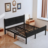 Henshwon Metal Bed Frame,14Inch Queen Size Bed Frame with Storage Space,Heavy Duty Sturdy Mattress Foundation,Easy Assembly,No Box Spring Needed,Queen Henshwon