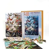Wooden Jigsaw Puzzle for Adults - Uniquely Shaped Pieces - Made in The USA by FoxSmartBox - 145 Pieces - Hummingbirds FoxSmartBox