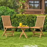 Tangkula 2 Piece Wood Patio Folding Chair, Sturdy Teak High-Back Chair with Slatted Design, Portable & Lightweight Outdoor Dining Chair, Natural Appearance, Perfect for Backyard, Camping Tangkula
