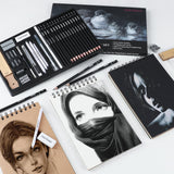 HIFORNY 30 PCS Sketching Drawing Pencil Set,Sketch Pencils Art Supplies with Graphite,Charcoal,Blending Tools,Accessories,Drawing Kit for Adults Artists HIFORNY