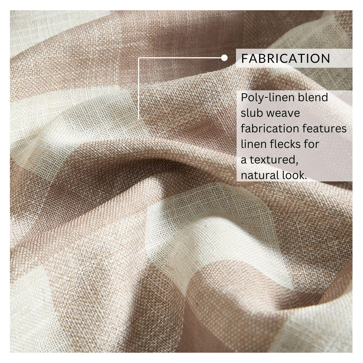 Elrene Home Fashions Farmhouse Living Grainger Buffalo-Check Blackout Window Curtain, Living Room and Bedroom Drape with Rod Pocket Tabs, 52" x 95", Linen, 1 Panel Elrene