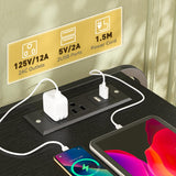 EnHomee Dresser for Bedroom, Black Dresser for Bedroom with 7 Drawers, Bedroom Dresser with LED Lights & Charging Station, Fabric Dressers & Chest of Drawers for Closet, TV Stand for 45" TV, 4 Hooks EnHomee