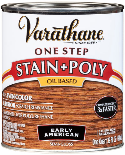 Rust-Oleum Varathane 225249H One-Step Wood Stain & Polyurethane, Quart, Early American