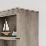 IDEALHOUSE 5 Tier Bookcase, Farmhouse Book Shelf with Storage Open Display Bookshelves, 71" Tall Book Case Wooden 5 Shelf Bookcase Home Decor Furniture for Home Office, Living Room, Bed Room - Grey IDEALHOUSE