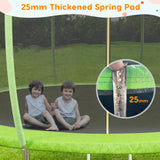 Garveetools Trampoline 10FT 12FT 14FT 16FT with Enclosure & Ladder, ASTM Approved Heavy-Duty Outdoor Recreational Trampoline for Kids Adults, 440LB Capacity (Green, 12FT) Garveetools