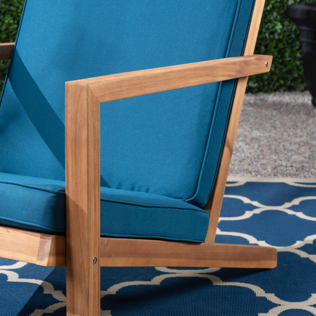 Christopher Knight Home Nick Outdoor 3 Piece Acacia Wood Chat Set, Brown Patina and Dark Teal Christopher Knight Home