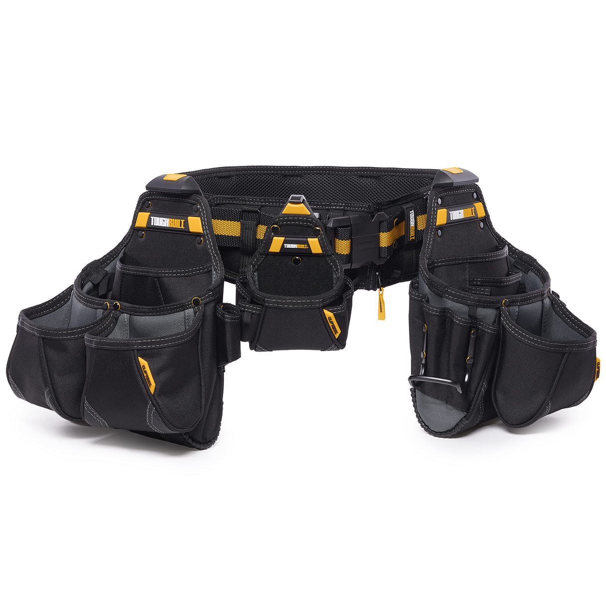 ToughBuilt - 4-piece Contractor Tool Belt Set - Heavy Duty and Durable - 3 Cliptech Pouches and padded Toolbelt - (TB-CT-101-4P) ToughBuilt