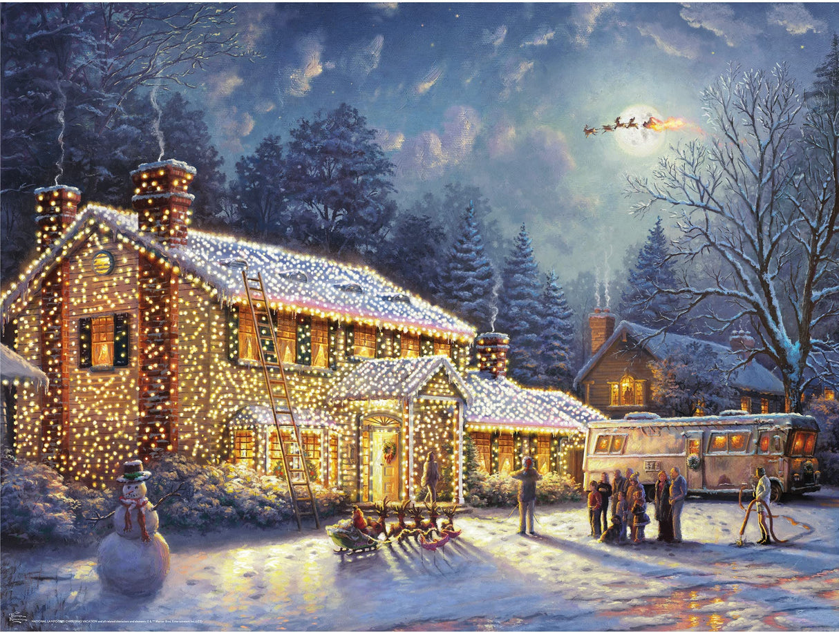 Ceaco - Thomas Kinkade - Holiday Movies - National Lampoons Xmas Vacation - 300 Piece Jigsaw Puzzle Ceaco