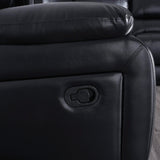 UR livingroom Modular Sectional Sofa L-Shaped PU Leather Sofa Sets Manual Reclining Sectional Couches for Living Room Sofas para Sala, Black UR livingroom