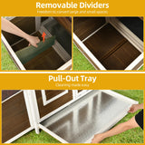 DWVO Solid Wood Chicken Coop for 4-6 Chickens, Outdoor Wooden Chicken Run Pen with 2 Nesting Boxes, Poultry Cage Rabbit Hutch Duck Coop Hen House w Weatherproof Roof & Removable Tray, Brown DWVO