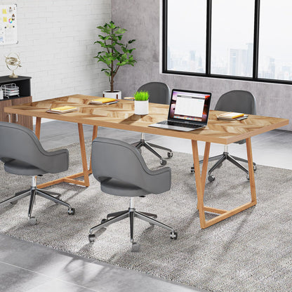 Tribesigns 70.8 Inch Executive Desk, Large Computer Desk Workstation Table, Modern Large Office Desks Small Conference Table Business Furniture for Home Office, Walnut - WoodArtSupply