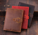 Robrasim Handmade Leather Sketchbook Cover, Leather Artist Sketch Pad Cover for 5.5" x 8.5" Sketchbook, Drawing Book and Pencil Case, Journal Notebook Portfolio, Artis Gifts-Coffee Robrasim