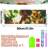SKRYUIE 5D Large Diamond Painting Kits African American - DIY Diamond Art Kits for Adults African, Full Round Drill - Crystal Embroidery Cross Stitch - Craft for Wall Decor - 12x30 inch / 30x80 cm SKRYUIE