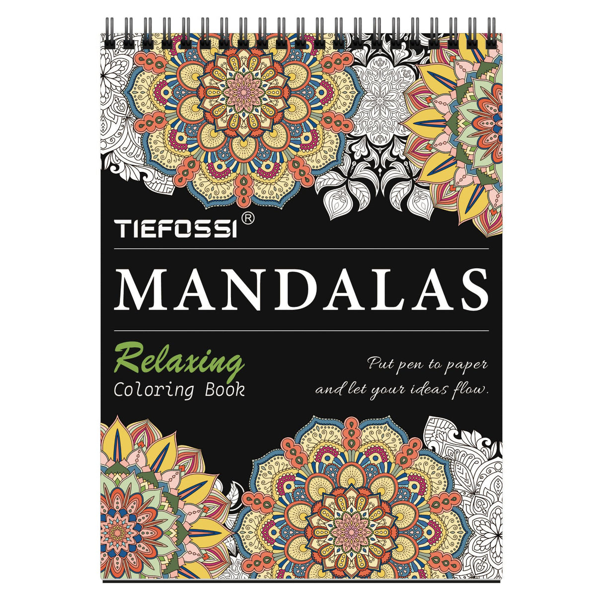 TIEFOSSI Relaxing Coloring Book, for Adults to Relax and Relieve Anxiety,160 GSM 60 Original Tearable Mandala Patterns Designs, Gift for Kids Adult TIEFOSSI