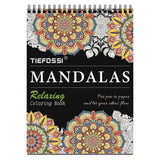 TIEFOSSI Relaxing Coloring Book, for Adults to Relax and Relieve Anxiety,160 GSM 60 Original Tearable Mandala Patterns Designs, Gift for Kids Adult TIEFOSSI