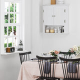 UTEX Bathroom Cabinet Wall Mounted, Wood Hanging Cabinet, Wall Cabinets with Doors and Shelves Over The Toilet for Bathroom,White UTEX