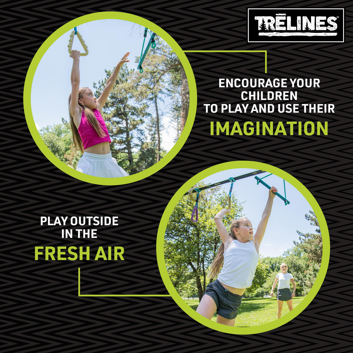 Trelines Ninja Warrior Obstacle Course for Kids, Most Attractive Lines and Gear for Backyard - 8 Ninja Obstacles - Monkey Bars, Gym Rings, Tree Rings, Fists. Great for Girls & Boys 5+ Get Outside Hape