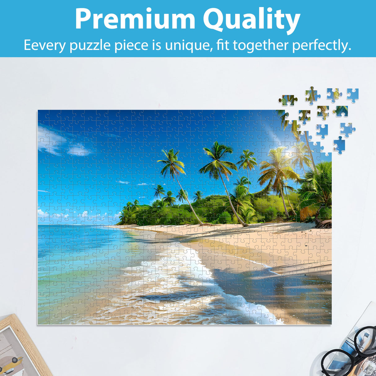 Puzzles for Adults 500 Piece Puzzle Hawaiian Sunset Beach Jigsaw Puzzle, Art Home Decor DIY Funny Parent-Child Game Toy Challenging Puzzle Gift for Mom, Wife, Friend, Finished Puzzle Size is 21 x 15 Jeacirio