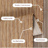 Adiva Rugs Outdoor Indoor Area Rug, Weather Resistant, Easy to Clean, Stain Resistant Floor Mat for Dining Room, Backyard, Deck, Patio (Wooden, 5' x 7') Adiva Rugs