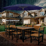 FLAME&SHADE 10 ft Outdoor Market Patio Table Umbrella with Fiberglass Rib Tips and Tilt,Navy Blue FLAME&SHADE