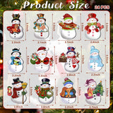 24 Pieces Christmas Snowman Wooden Ornaments Wood Hanging Decoration Set for Christmas Tree Hanging Wood Crafts Holiday Decor Xmas Party Supplies JOPHMO