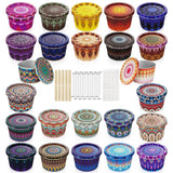 Happyhube Empty Candle Tins - 24 Pack 2.2 oz Metal Containers, DIY Candle Making Kits, Travel-Friendly Rust-Proof Tins with Lids (24 Patterns Jars) Happyhube