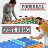 SereneLife Multi Game Table, 48" Sports Arcade Games with Accessories, Ping Pong, Hockey, Pool Billiards, Soccer Foosball All in One, for Indoor and Outdoor, Family, Kids and Adults SereneLife