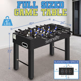 SereneLife 48in Competition Sized Foosball Table, Soccer for Home, Arcade Game Room, 2 Balls, 2 Cup Holders 2x4ft for Man Cave or Basement - Standing or Tabletop, Black SereneLife