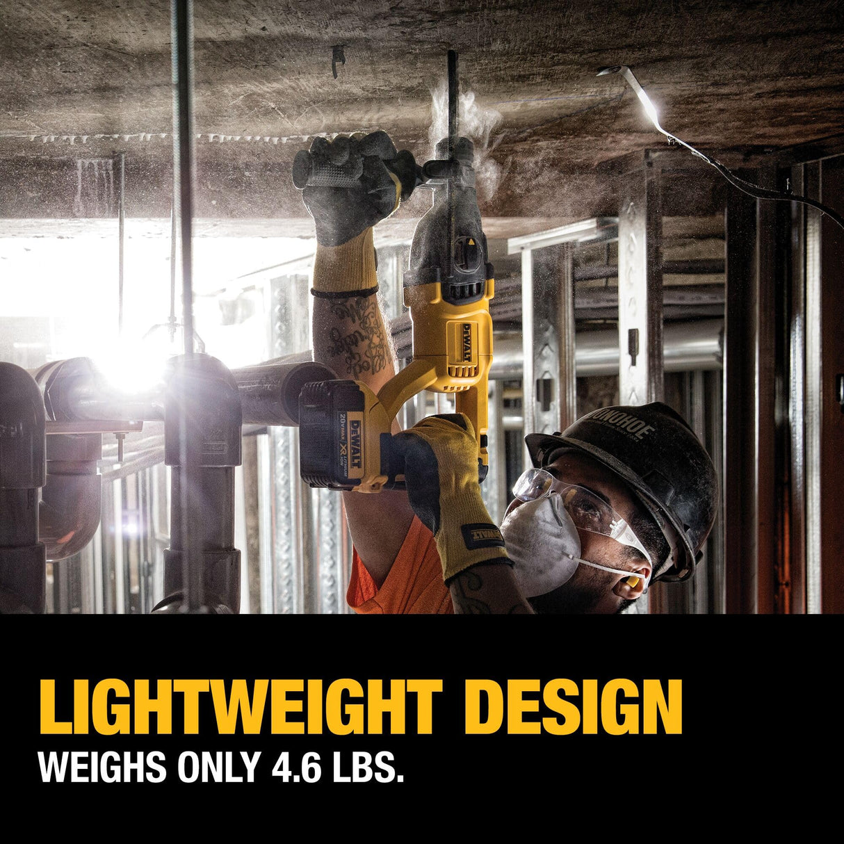 DEWALT DCH133M2 20V Max XR Brushless 1” D-Handle Rotary Hammer Kit DEWALT