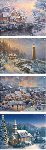 Ceaco - 4 in 1 Multipack - Thomas Kinkade - Holiday - (4) 500 Piece Jigsaw Puzzles Ceaco