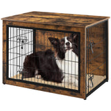 Yaheetech 40'' Dog Crate Furniture with Cushion Wooden Dog Crate with Double Doors/Adjustable Feet Side End Table for Small/Medium Dogs Yaheetech