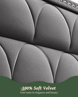 OHOHOLIVE Queen Size Bed Frame with 56" Headboard - 1000LBS Capacity Support, Velvet Upholstered Wingback Platform Bed Frame, Noise Free, Sturdy Wooden Slat Support OHOHOLIVE