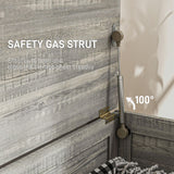 HOMCOM 30" Farmhouse Storage Chest, Lift Top Box Organizer with Safety Hinge to Open Up 100° for Bedroom, Entryway, Living Room, Gray Wood Grain HOMCOM