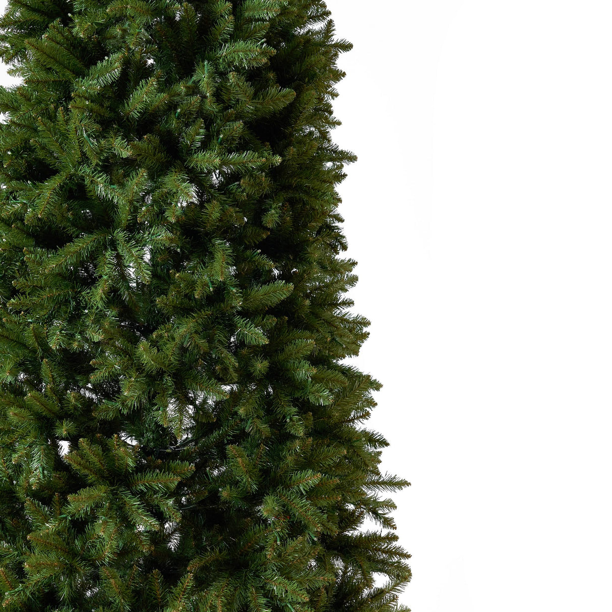 13ft. Artificial Slim Green Mountain Pine Christmas Tree with 1360 Warm White LED Lights and 3924 Bendable Branches Nearly Natural