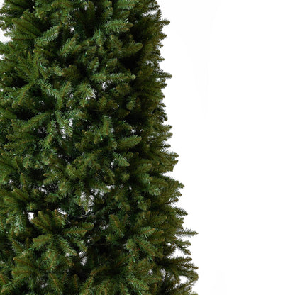 13ft. Artificial Slim Green Mountain Pine Christmas Tree with 1360 Warm White LED Lights and 3924 Bendable Branches