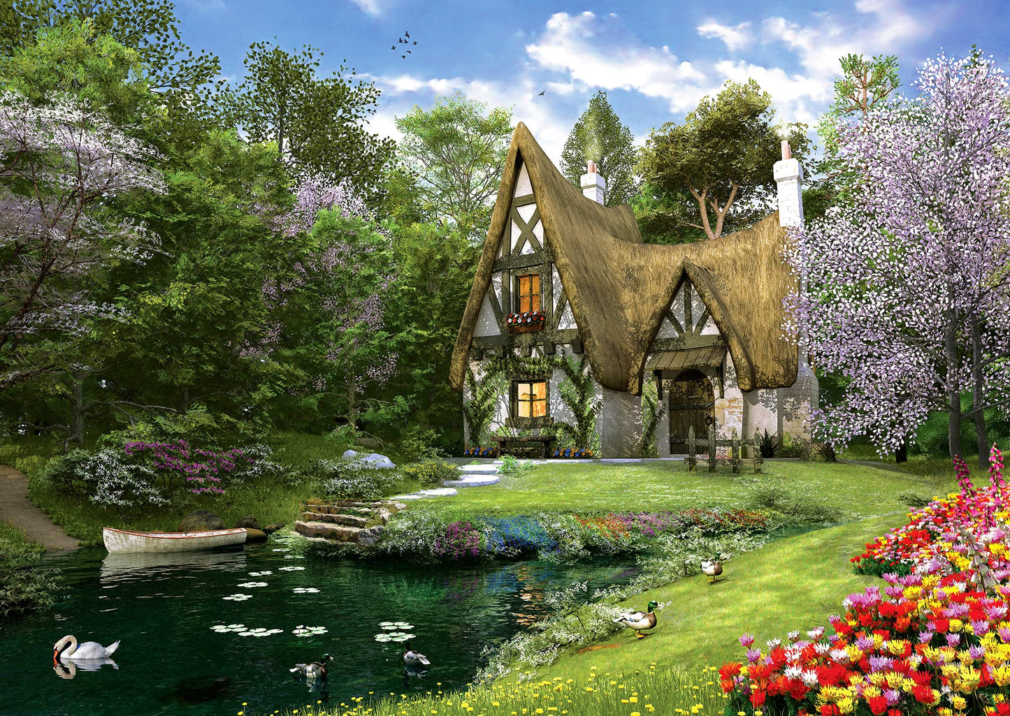 Perre Group Spring Lake Cottage Jigsaw Puzzle (3000-Piece)