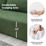 P PURLOVE Modern Sectional Sofas for Living Room, Modular L-Shape Couch, Upholstered Sleeper Sofa for Bedroom, Salon, 2 PC Free Combination, Green P PURLOVE