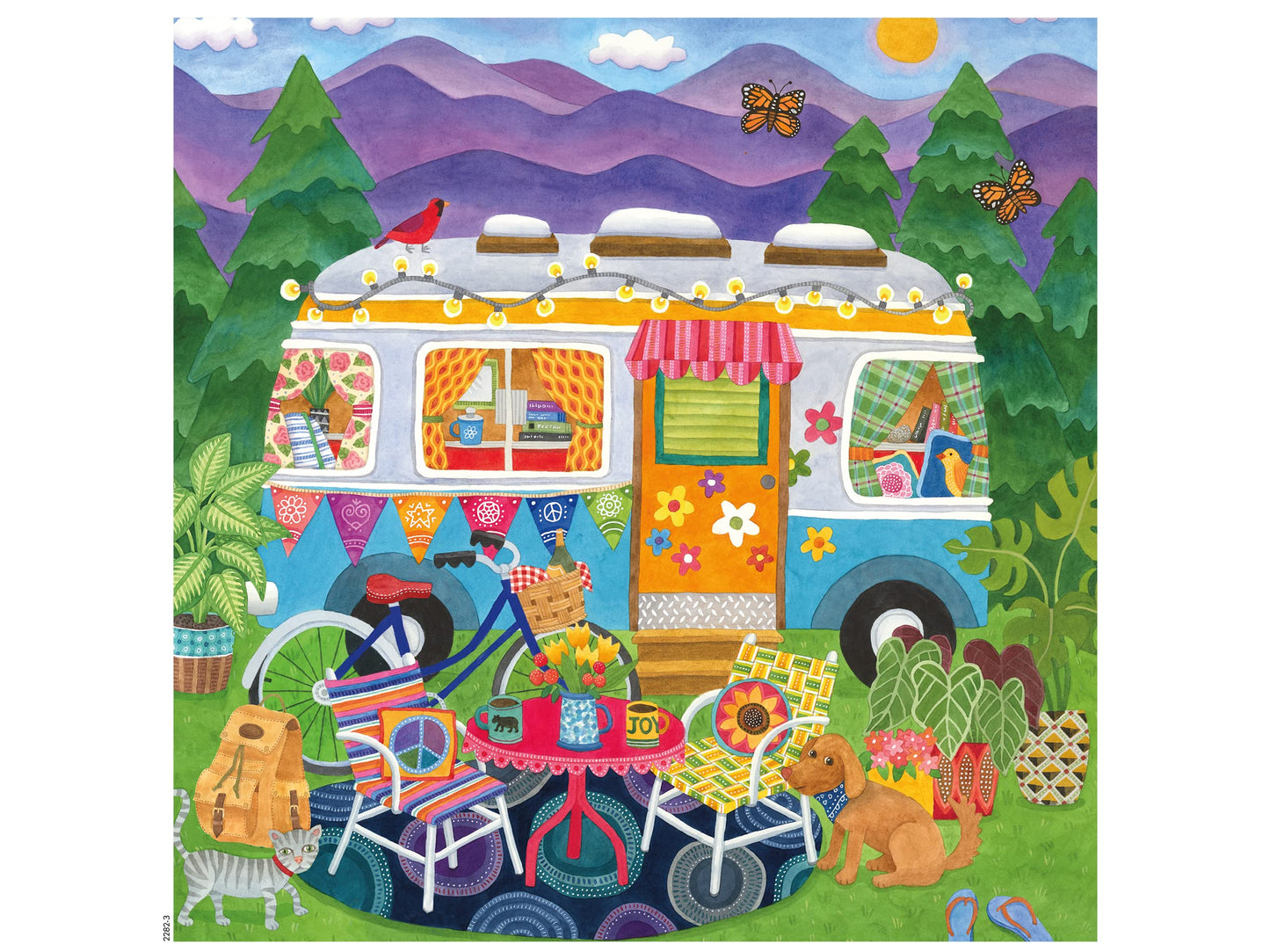 Ceaco - Happy Camper - Mountain Camper - Oversized 300 Piece Jigsaw Puzzle, 19 x 19