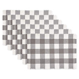 DII Buffalo Check Collection, Classic Farmhouse Placemat Set, 13x19, Gray & White, 6 Piece DII