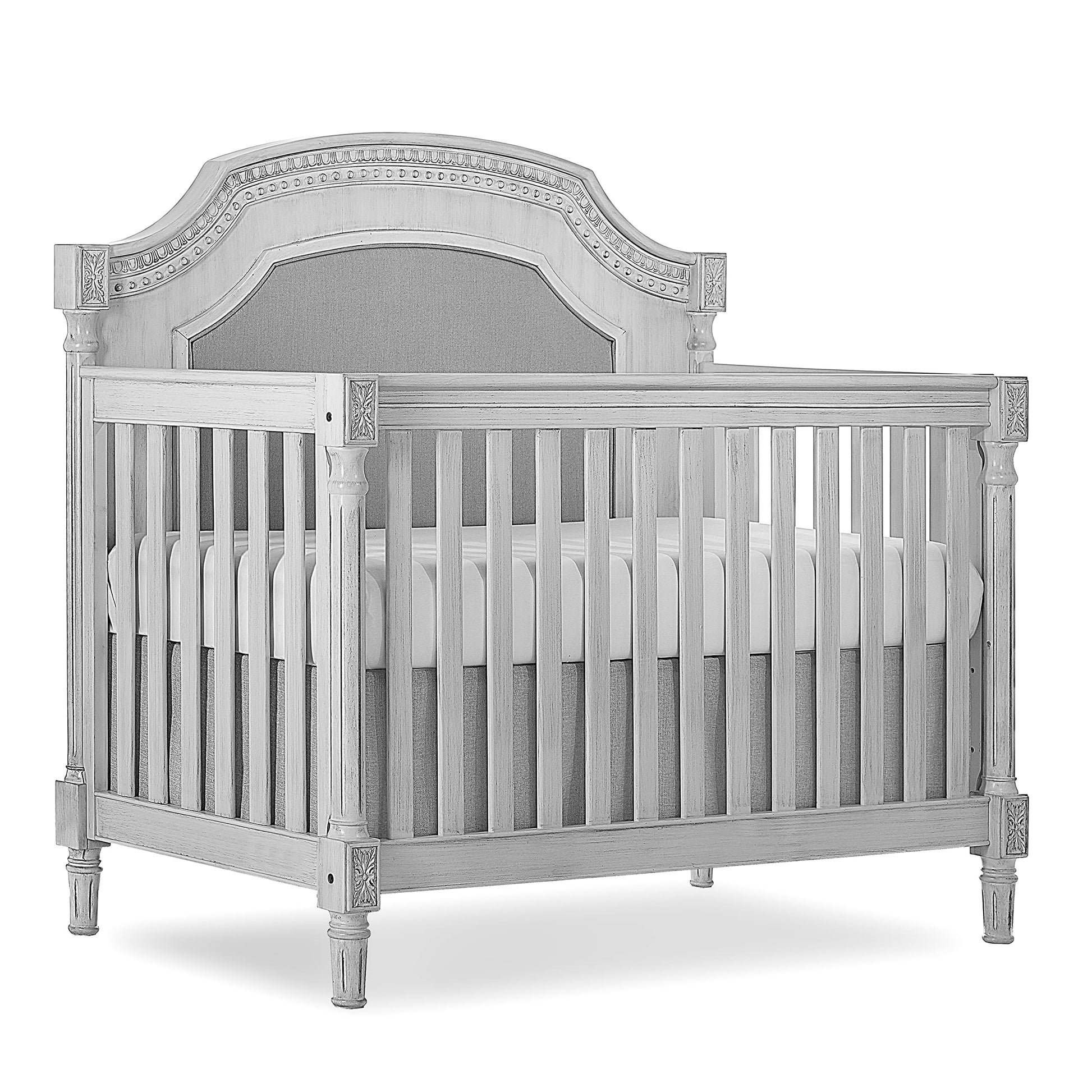 Evolur Julienne 5 in 1 Convertible Crib, Antique Grey Mist 55.5x31.2x51.5 Inch (Pack of 1) - WoodArtSupply